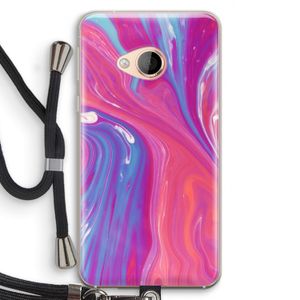 Paarse stroom: HTC U Play Transparant Hoesje met koord