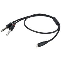DAP FL101 verloopkabel lightning naar 2x jack mono 75cm