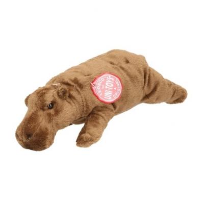Knuffeldier - Pluche- nijlpaard - bruin/grijs - 25 cm - Safari dieren knuffels