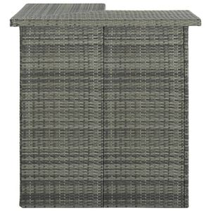 The Living Store Hoekbartafel PE-rattan met opbergschappen - 100 x 50 x 105 cm - Grijs