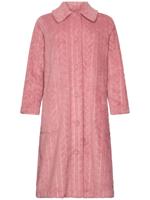 Fleece oudroze badjas knopen