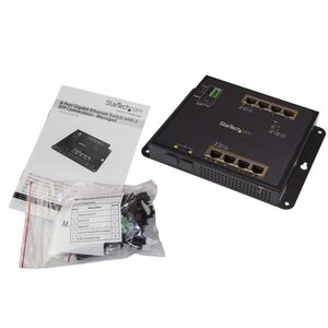 StarTech.com 8 poorts PoE+ Gigabit ethernet switch met 2 SFP connecties managed wandmonteerbaar met toegang voorzijde