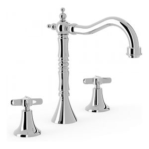Wastafelkraan Tres Classic | Opbouw | Mengkraan | Standaard model | 2-hendels | Rond | Chroom