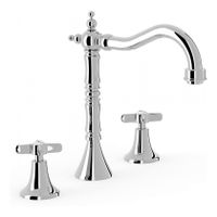 Wastafelkraan Tres Classic | Opbouw | Mengkraan | Standaard model | 2-hendels | Rond | Chroom
