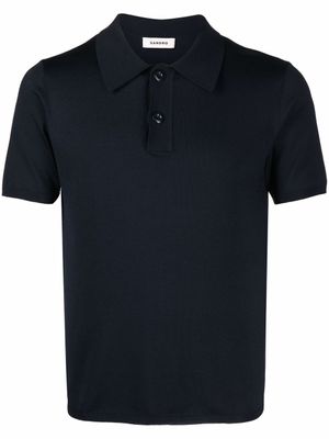SANDRO polo à col pointu - Bleu