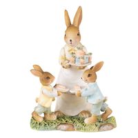 Clayre & Eef Beeld Konijn 15 cm Geel Bruin Polyresin Woonaccessoires Geel Woonaccessoires - thumbnail