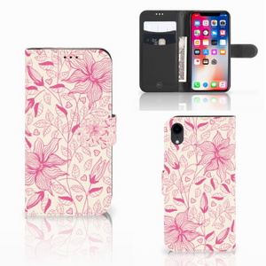 Apple iPhone Xr Hoesje Pink Flowers