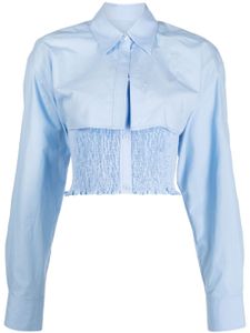 Alexander Wang Twinset layered smocked shirt - BLUE