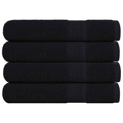 VidaXL Saunahanddoeken 4 st 80x200 cm 360 g/m² 100% katoen zwart