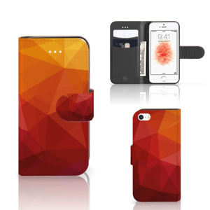 Book Case voor Apple iPhone 5 | 5s | SE Polygon Red