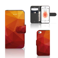 Book Case voor Apple iPhone 5 | 5s | SE Polygon Red - thumbnail