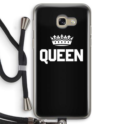 Queen zwart: Samsung Galaxy A5 (2017) Transparant Hoesje met koord