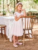 Meisjesjurk van kant en tule wit