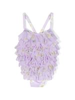 Monnalisa maillot de bain volanté à fleurs - Violet