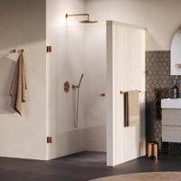 Brauer Void - Carving Nisdeur - Helder Glas - 90 x 200 cm - Omkeerbaar - incl. Glascoating - PVD Koper Geborsteld