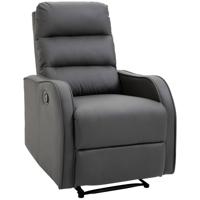 HOMCOM Relaxstoel met voetensteun, ligstoel, uitklapbare voetensteun, kunstleer, zwart