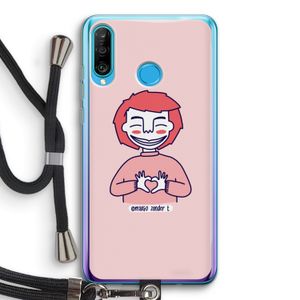 Hartje: Huawei P30 Lite Transparant Hoesje met koord