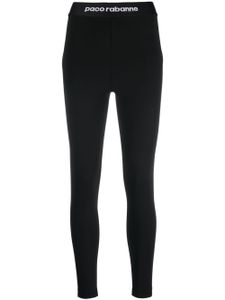 Rabanne legging taille haute à bande logo - Noir