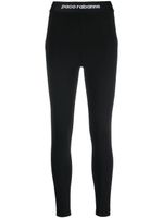 Rabanne legging taille haute à bande logo - Noir - thumbnail