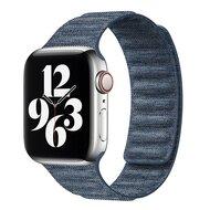 Denim nylon bandje - Donkerblauw - Geschikt voor Apple Watch 38mm / 40mm / 41mm / 42mm