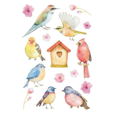 Vogel en bloemen hobby stickers - 144x stuks - kinderstickers