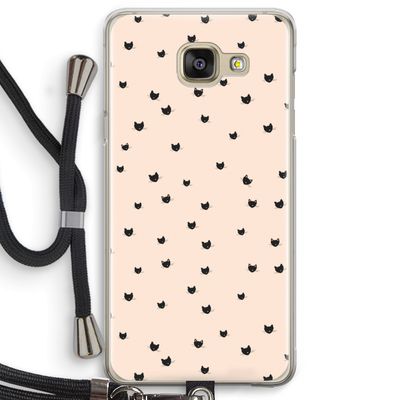 Kleine kattenkopjes: Samsung Galaxy A5 (2016) Transparant Hoesje met koord