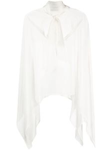 P.A.R.O.S.H. blouse en soie à col lavallière - Blanc