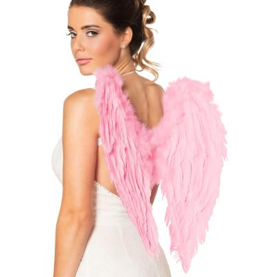 Carnaval/halloween verkleed engelen vleugels - lichtroze - 50 cm - dames