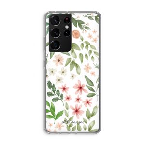Botanical sweet flower heaven: Samsung Galaxy S21 Ultra Transparant Hoesje
