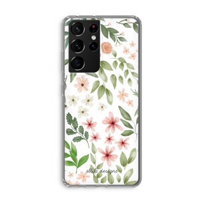 Botanical sweet flower heaven: Samsung Galaxy S21 Ultra Transparant Hoesje
