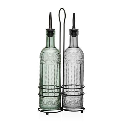 Olie en azijnset Versa Metaal Glas 500 ml 7,5 X 33,5 X 15,5 CM