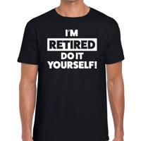 Pensioen thema cadeau I am retired do it yourself! t-shirt -zwart - voor heren - afscheid cadeau