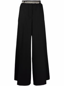 Stella McCartney pantalon palazzo à taille à logo - Noir