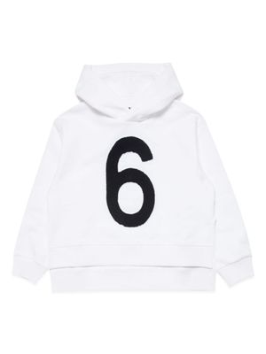 MM6 Maison Margiela Kids hoodie en coton à détail appliqué - Blanc