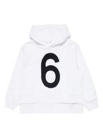 MM6 Maison Margiela Kids hoodie en coton à détail appliqué - Blanc - thumbnail