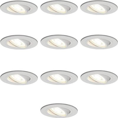 10x Prestara LED Inbouwspots Wit - 5W - 2700K Warm Wit - Dimbaar & Kantelbaar - GU10 - IP20 - Ø75 mm - Ronde Inbouwspotjes - Voor Woonkamer, Gang & Slaapkamer