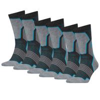 HEAD Hiking Crew sokken 6-pack Unisex Grey/blue-35/38 HEAD Hiking Crew sokken 6-pack Unisex Grey/blue-35/38