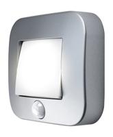 LEDVANCE NIGHTLUX® Hall L 4058075260672 LED-nachtlamp met bewegingsmelder Vierkant LED Neutraalwit Zilver