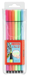 STABILO Pen 68 viltstift Medium Meerkleurig 6 stuk(s)