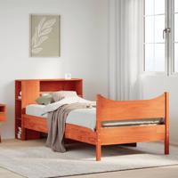 Bedframe zonder matras massief grenenhout wasbruin 75x190 cm