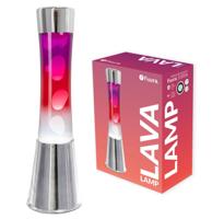 Fisura Lava Lamp Tower - Chrome Basis En Gradiënt Fles Met Transparante Vloeistof En Witte Lava Fisura Lava Lamp Tower - Chrome Basis En Gradiënt Fles Met Transparante Vloeistof En Witte Lava