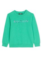 Balmain Kids sweat à logo embossé - Vert