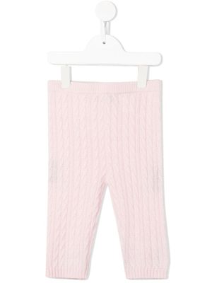 N.PEAL KIDS legging en maille torsadée - Rose
