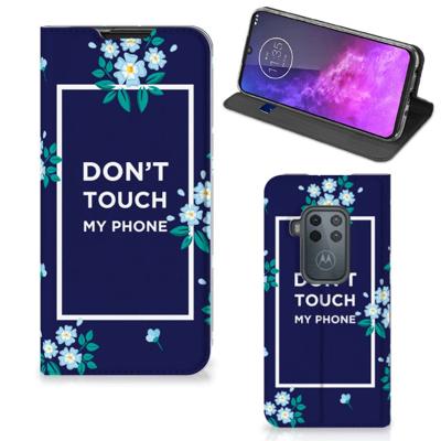 Motorola One Zoom Design Case Flowers Blue DTMP Motorola One Zoom Design Case Flowers Blue DTMP
