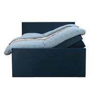 Boxspring met opbergruimte en voetbord Liv egaal - blauw - 180x200cm - Leen Bakker