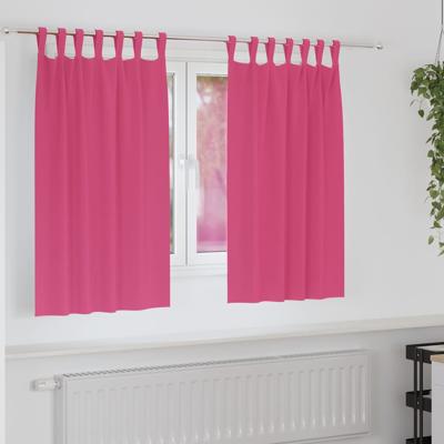 Gordijnen met gordijnen 2 pcs Felroze Polyester