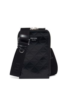 Prada étui de smartphone en cuir à plaque logo - Noir