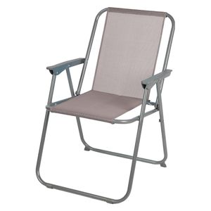 Sunnydays Picnic camping/strand stoel - aluminium - inklapbaar - beige - L53 x B55 x H75 cm   -