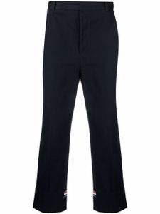 Thom Browne pantalon droit à bandes contrastantes - Bleu