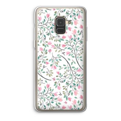 Sierlijke bloemen: Samsung Galaxy A8 (2018) Transparant Hoesje